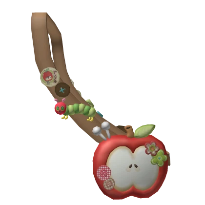 ♡: cute igari red apple worm crossbody w/ pins 1.0