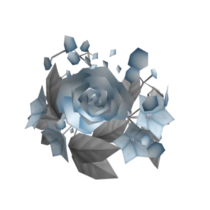 Blue Silver Flower Headpiece