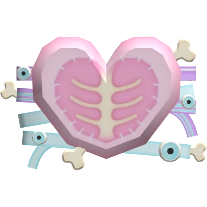 pastel goth harajuku creepycute heart ribcage 