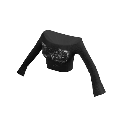 2000s Grunge Off Shoulder Top