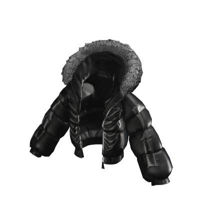 Winter Puffer Jacket Oversized Black Grey