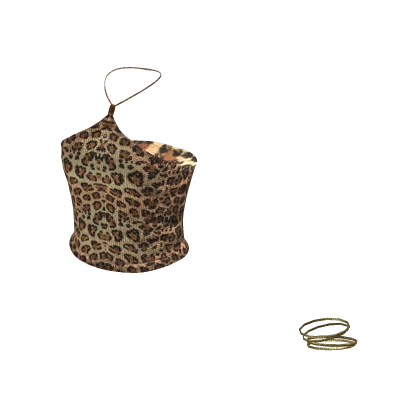 ʚ cheetah knit halter top w bracelets 