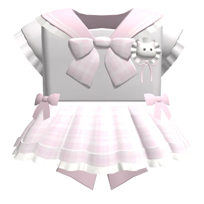 🍀Cute Ribbon Sailor Outfit(Light Pink)