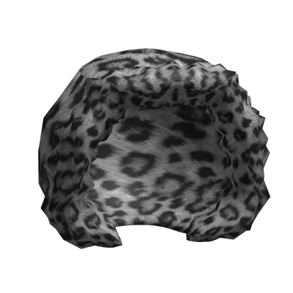 Y2K Leopard Fur Hood Gray