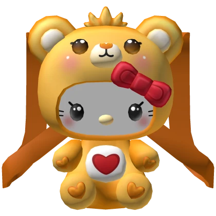 ꒰ cute orange love kitty bear backpack 1.0 ♡꒱