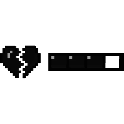 Black Broken Heart 8-Bit Health Bar