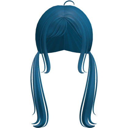 Dark Blue Pigtail Hair W Bangs