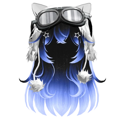 Galaxy Anime cat hair w/ kitty goggles