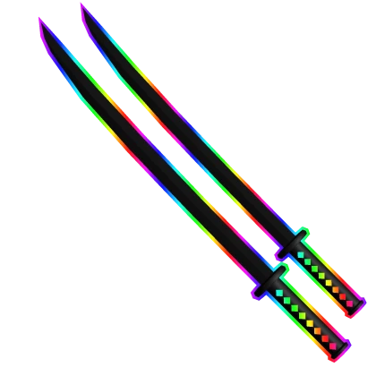 Dual Holdable Cartoony Rainbow Katanas