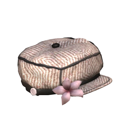 twee vintage light knitted igari beret pink flower