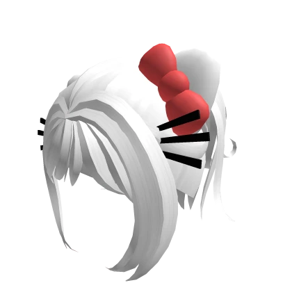 ♡ │ Adorable Hello Kitty White Ponytail Hair ꒱