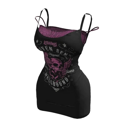 ʚ♡ɞ Y2k Black / Pink Graphic Bodycon Dress