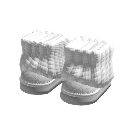Fluffy boots w leg warmers / white