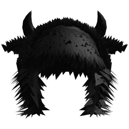 Ushanka w/ Horns Pink Black Dark Emo Goth Fur 
