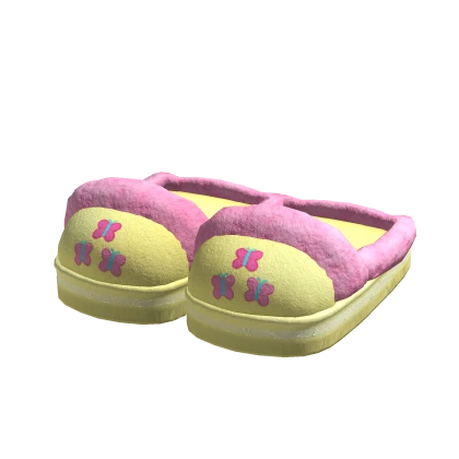 Yellow / Pink Pony Slippers