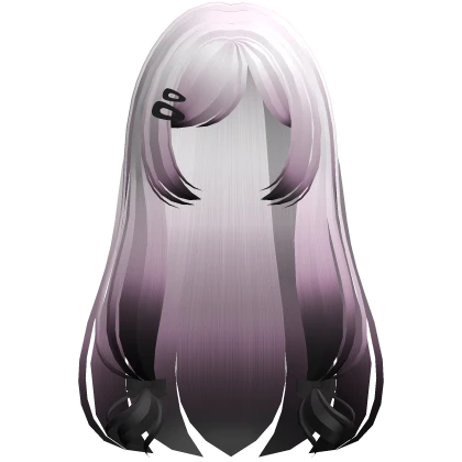 🤍 ribbon tied long cute princess hair purple