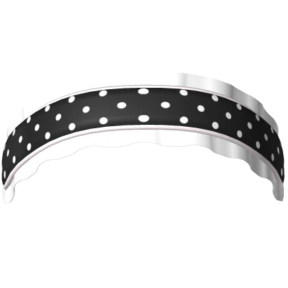 ♡ kawaii black polka dot ruffle headband