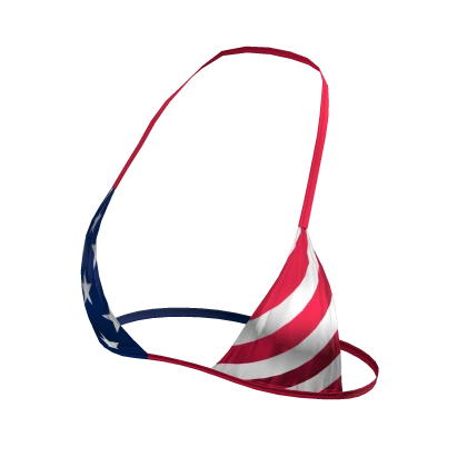 ♔ 2000s American Flag Bikini Top