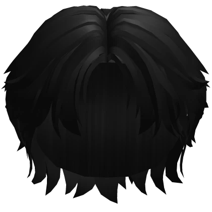 Black Anime Male Wavy Middle Part Hair