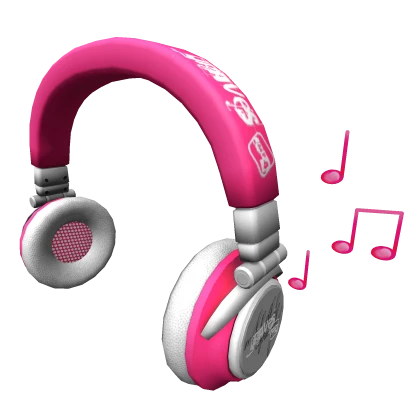 Pink Y2K 2000s Scene Music Note Headphones