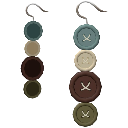 Multi-Color Mori Kei Button Earrings