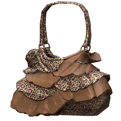 Leopard Print and Brown Layered Designer Bag 2000s