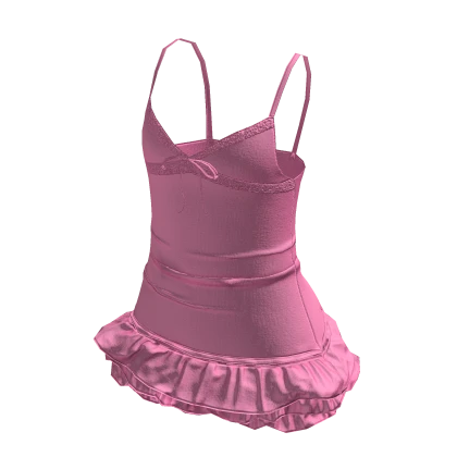 Y2K Frilled Lace Mini Dress | Rose Pink