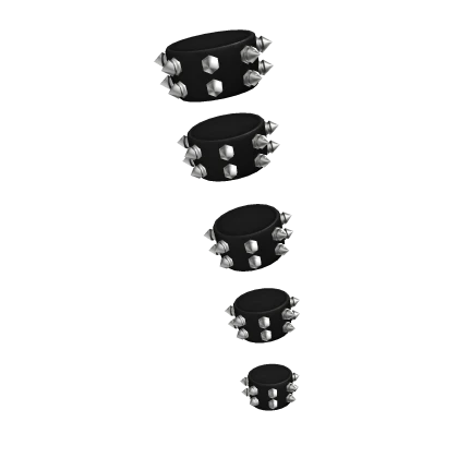 Left Leg Spikes Silver Leather Black Cyberpunk Emo