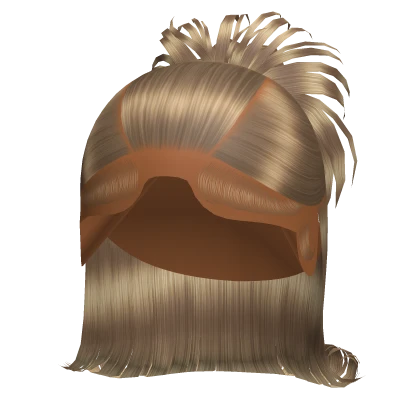 Spiky Y2K Half Up Bun W Curling Ends  in Blonde