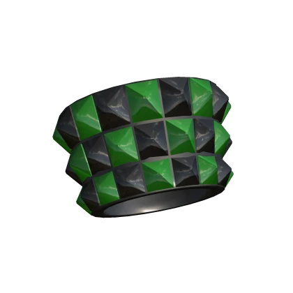 Scene (LEFT) Green Emo Studded Bracelet 2000s Y2k