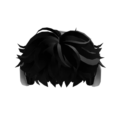 Black Fluffy Cool Boy Hair w/ Headphones