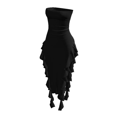 ruffle black dress