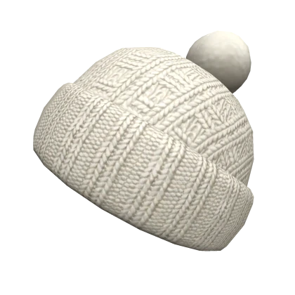 White Knit Beanie