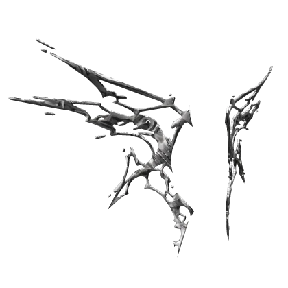 Grunge Silver Chrome Wings - Large