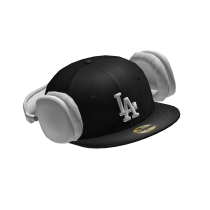 LA Cap With White Headphones