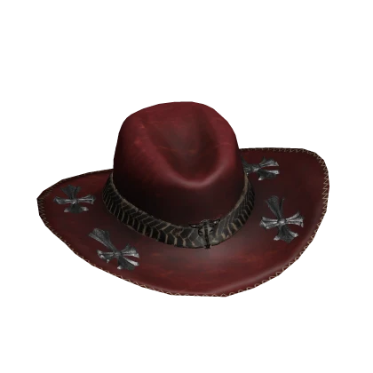 Gothamis Red "Chrome Cowboy" Hat