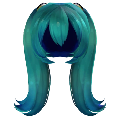 Monitoring Miku blue green pigtails neon low face