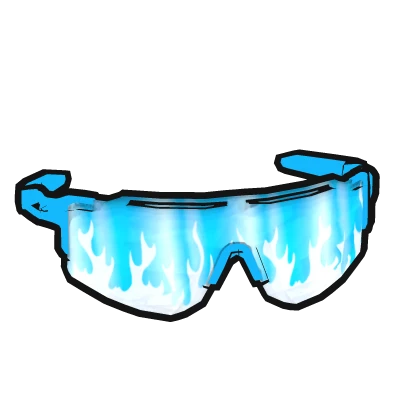 cool blue flaming cartoony tactical sunglasses