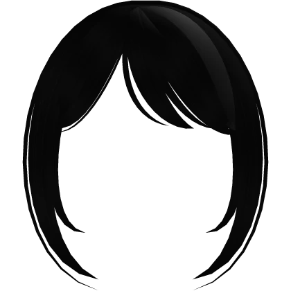 ♡ : messy cute bangs in black