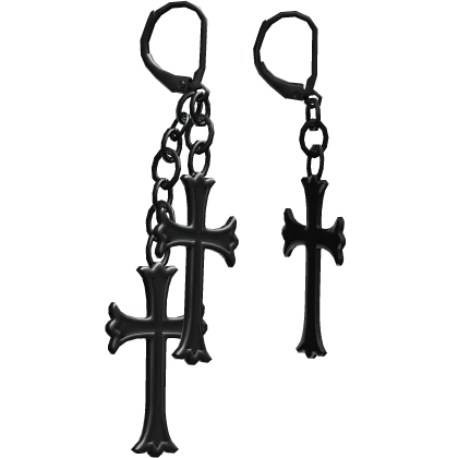 Earrings Double Chrome Hearts Cross Jewelry Y2K