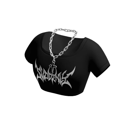 SVDDENLY Crop Top w/ Silver Cross Necklace