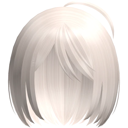 🤍 short anime bob ahoge hair platinum blonde