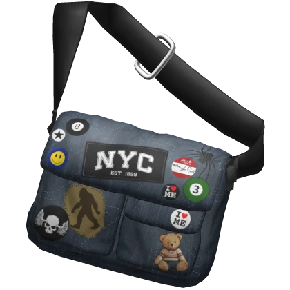 grunge denim crossbody bag