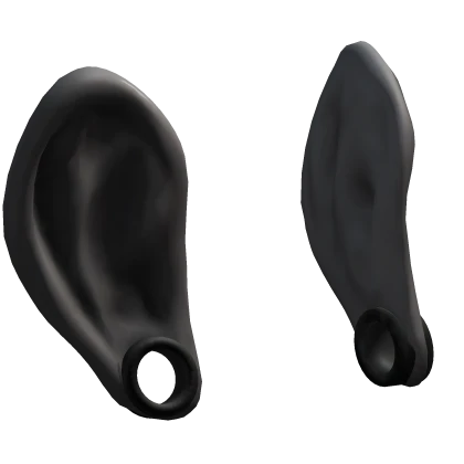 Gauged Humanoid Ears (Dark Grey)