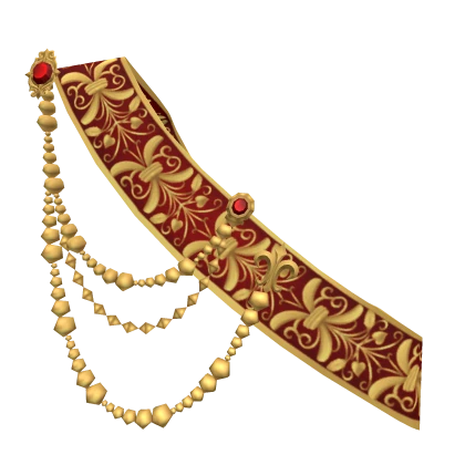 1.0 Royal Sash with brooch/chains - red/gold