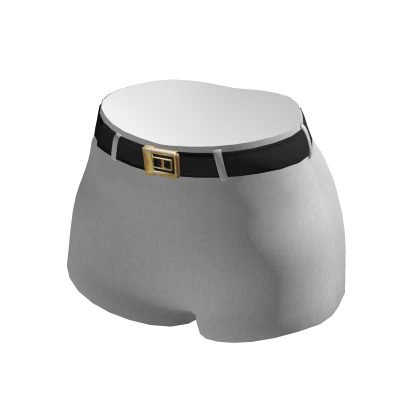 White Classic Belted Shorts