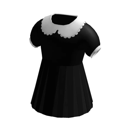 ♡ Black Doll Dress W Ruffled Collar