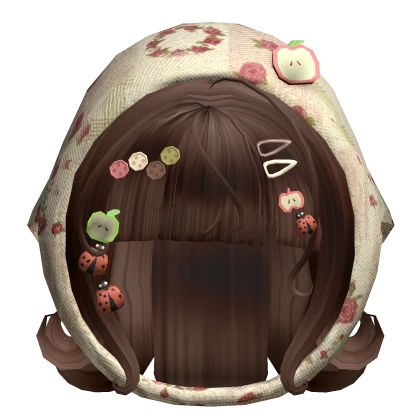 ♡ Mori kei Floral Igari Short Curly Hair Brown