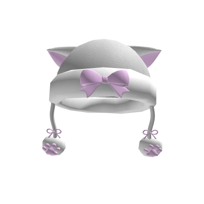 Cute Pink Cat Hat With Pompoms 🩷