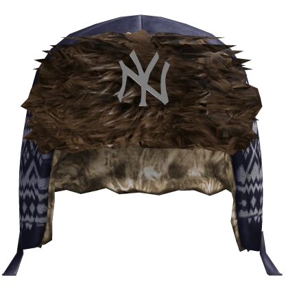 New York Fur Ushanka Navy Brown Hat